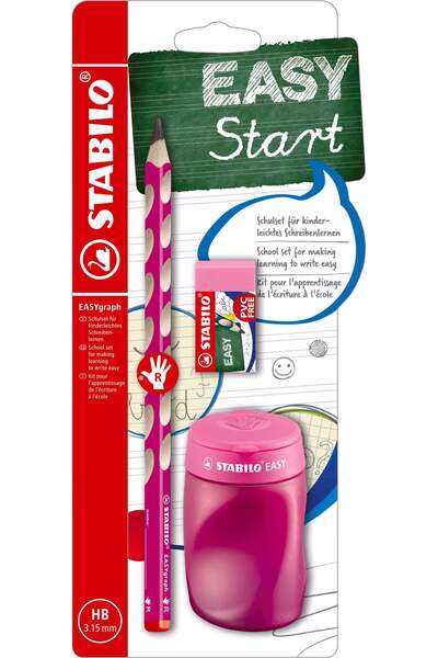 Stabilo Creion grafit EASYgraph, 3.15 mm, HB, ergonomic, pentru dreptaci, asc...