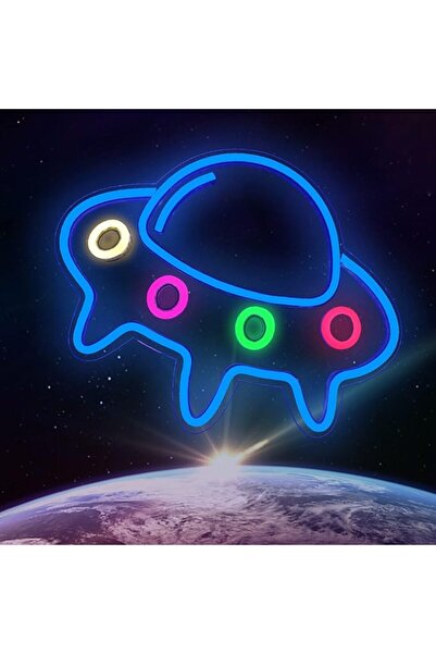 SYOSI UFO Neon Sign, Alien Led Neon Light Wall Decor USB Powered with Switch ...
