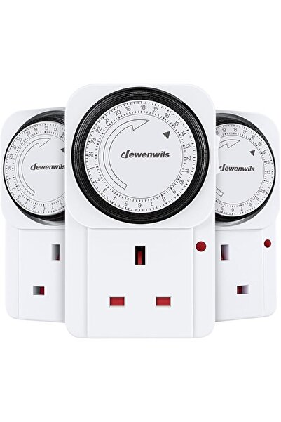 DEWENWILS Timer Plug Socket UK, 24 Hour Programmable Energy Saving Timer
