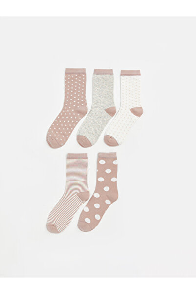 LC Waikiki Rmz Gi̇yi̇m Farkiyla Polka Dot Women's Socks 5-Pack
