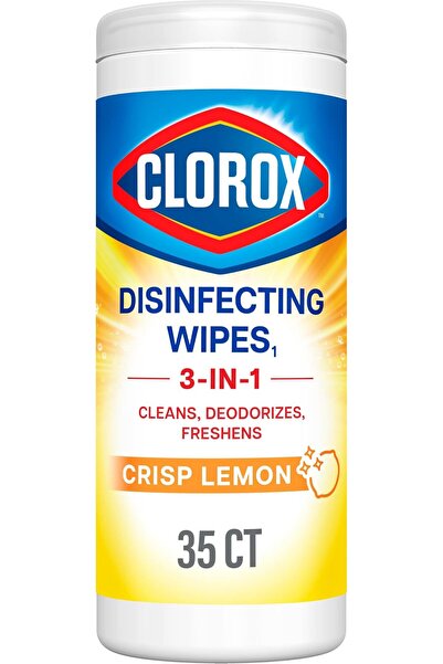 CLOROXY Clorox Disinfecting Wipes, 35 Wet Wipes, Crisp Lemon, Cleans 3x Bette...