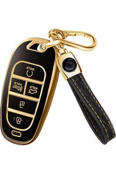 ANYUAN Compatible with Hyundai 5 Button Key Fob Cover, TPU Protective Case wi...