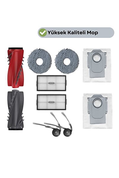 robotyedek Συμβατό με Roborock QRevo 2 Pro Κύρια βούρτσα, Σετ σακούλας σκόνης...