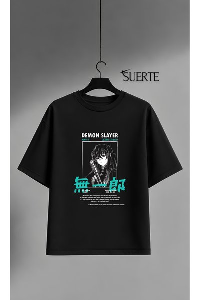 Grafftee Clothing Demon Slayer Design Anime T-Shirt Oversize Unisex Cotton T-...