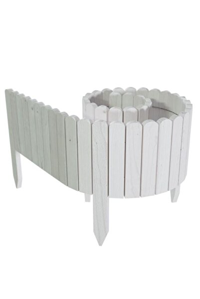 Solplant Gard de gradina decorativ din lemn, alb, 200x30 cm