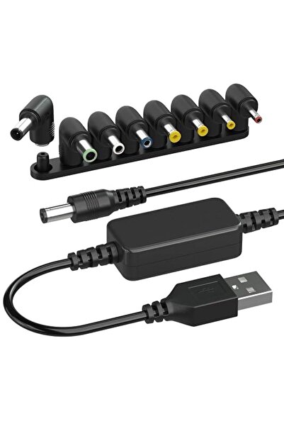 KASTWAVE كابل محول USB إلى 12 فولت، محول رفع الجهد من 5 فولت إلى 12 فولت مع 8...