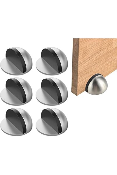 ToolHouse 6 Pack Self-Adhesive Floor Door Stoppers, with Adhesive Stainless S...