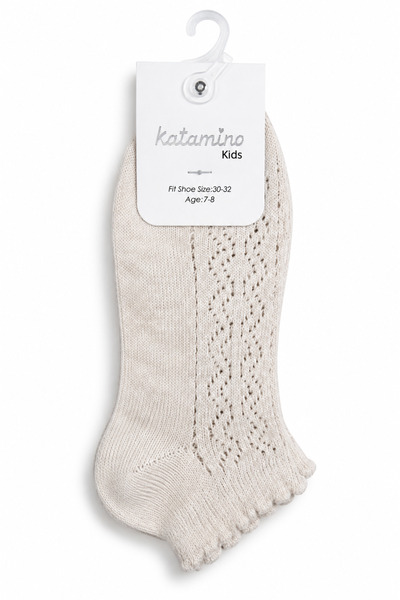 Ugly Duck Venezi̇ Girls' Fi̇le Pati̇k Socks - Beige