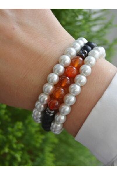 Stoneage Agate Hematite Onyx Veince Bracelet Set - Multi-Colored