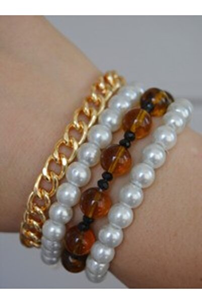Stoneage Quartz Ce Glass Pearl Bracelet Set - Multi Color -