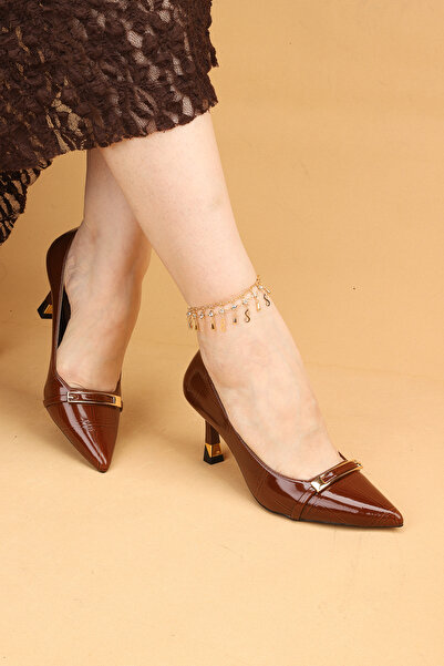 Nilsa Shoes Women's Thin Heeled Buckle Croc Evening Dress Shoes High Heeled S...