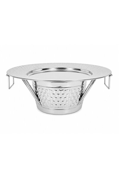 OEMS Steel Fruit and Nut Serving Tray with Round Pomegranate Design and Base ...