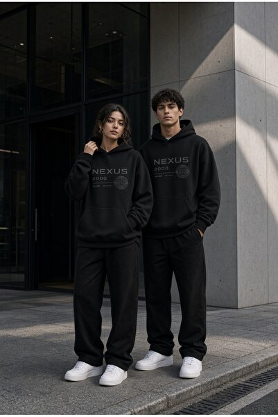 Baycombine35 Nexus Motion Couple Sevgili Kombini Mavi Siyah 3 İplik Oversize ...
