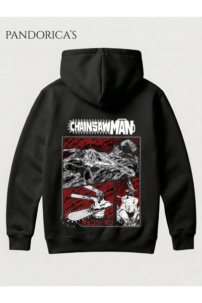 PANDORICA CHAINSAW MAN Anime Manga Tasarım Serisi Yazılı SIRT Baskılı Unisex ...