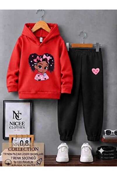 NC Nicee Clothes Children's Tracksuit Set Unisex (Printed with Curly Haired D...