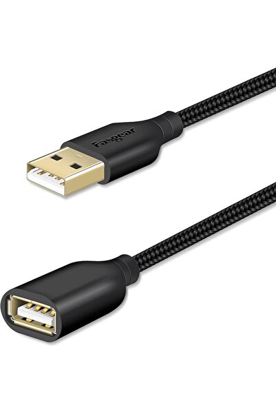 Fasgear كابل تمديد USB 2.0 بطول 10 أقدام، موصل ذكر إلى أنثى للشحن والمزامنة