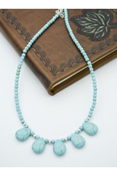 Stoneage Turquoise Stone Necklace - Multicolor -