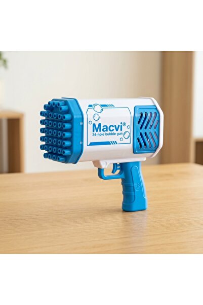 MACVI Pistol cu bule de săpun cu 34 de orificii — Distracție colorată în aer ...