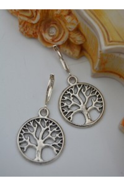 Stoneage Tree of Life Earrings - Silver Color -