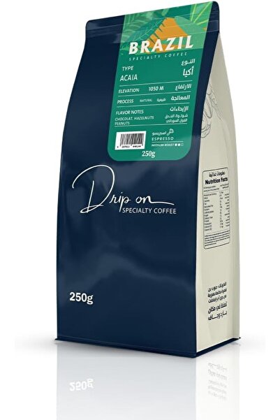 Drip on coffee حبوب قهوة مختصة محمصة - حبوب كاملة 250 جرام - البرازيل