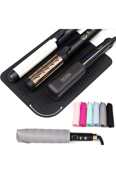 Tazweeq Heat Resistant Silicone Mat Pad, for Curling Iron, Dual Voltage Trave...
