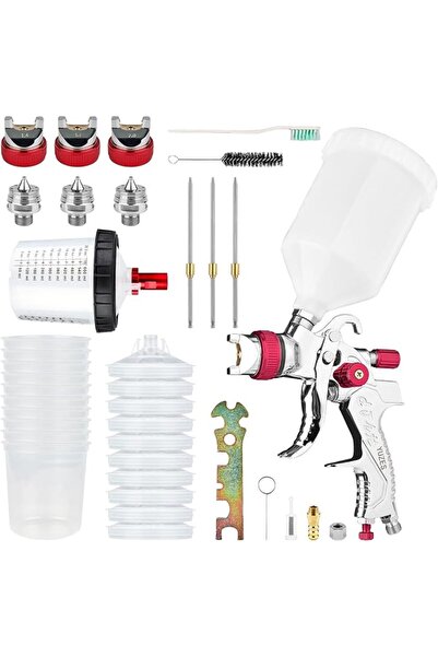 KASTWAVE HVLP Paint Spray Gun, 1.4/1.7/2.0mm Copper Nozzles, with Rapid Paint...