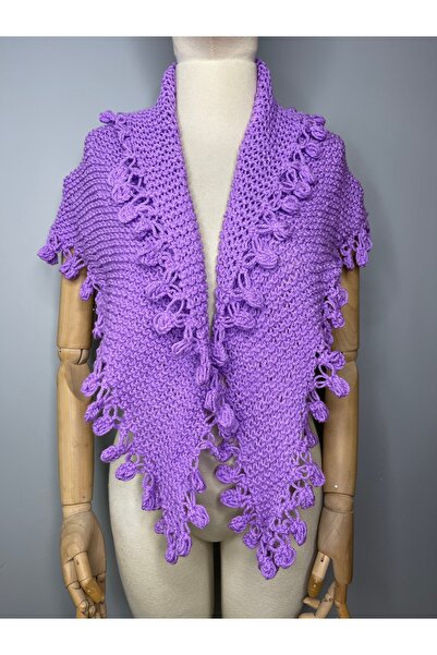 zeinapp Hand knitted design bohemian triangle shoulder scarf shawl