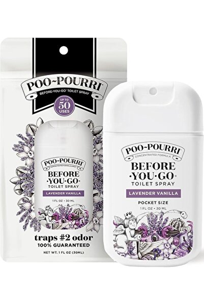 Poo-Pourri بخاخ المرحاض قبل الاستخدام، برائحة اللافندر والفانيليا، حجم صغير ل...