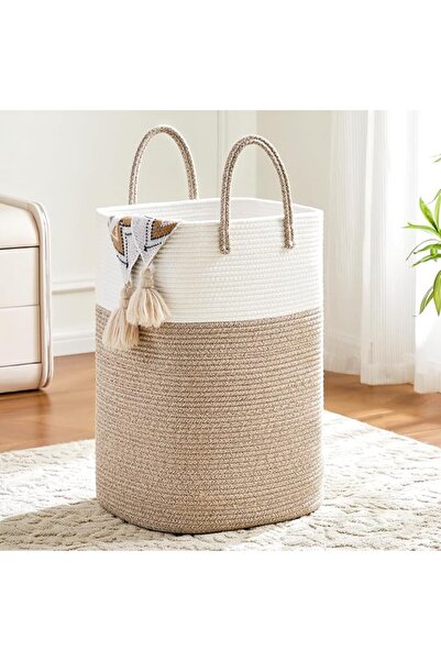 GENERAL Laundry Basket,Woven Cotton Rope Laundry Hamper,60L Versatile Storage...