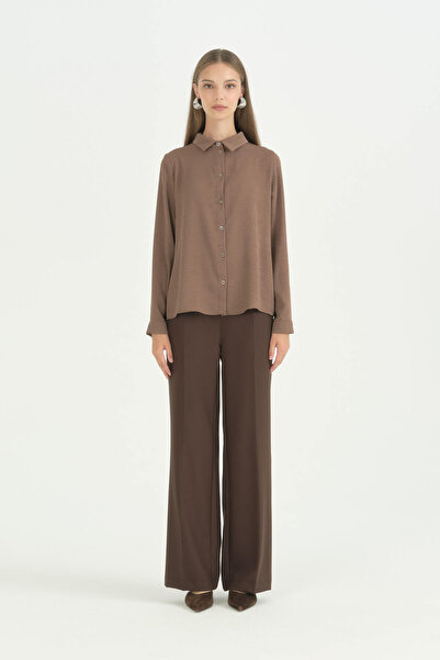 Nihan Stylish Shirt with Robal Design - Light Brown