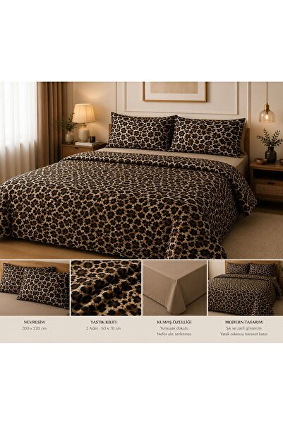 ZR MUADİL LEOPAR DESENLİ PAMUK NEVRESİM TAKIMI