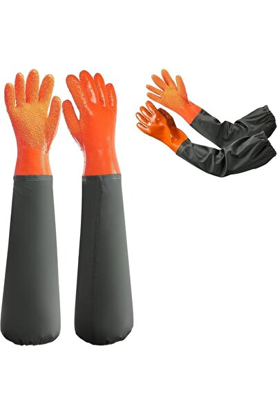 NALACAL Chemical Resistant Rubber Gloves, 2 Pairs 27" Heavy Duty Waterproof L...
