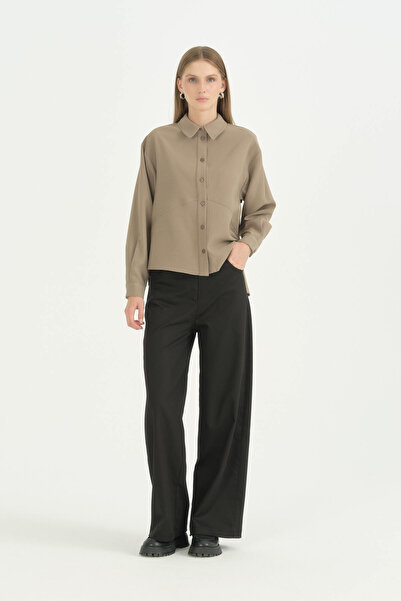 Nihan Front Cut Modal Shirt - Mink