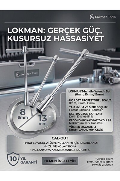 İBR OTO AKSESUAR T Kol 8-10-13mm Lokma