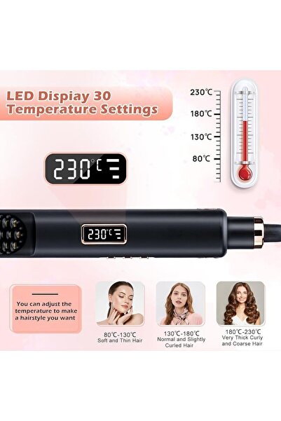 AZONEE Brush Hair Straighteners for Women, Hair Straighteners and Curler 3 in 1 Hair Straightener, 30s Fast