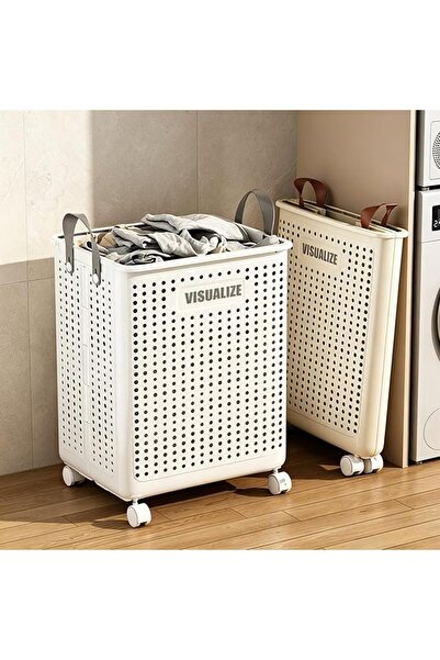 Vinnatsu Collapsible Laundry Basket,Rolling Laundry Hamper,Foldable laundry B...