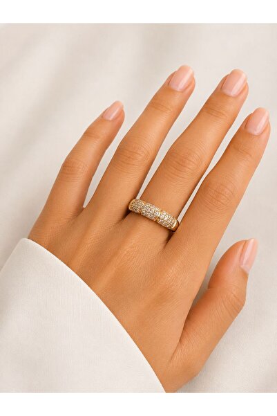 XUPING JEWELRY 14K Zirkon Detaylı Tasarım Kuyumcu Model Xupıng Çelik Yüzük