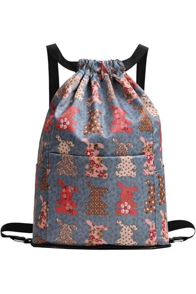 Tazweeq Drawstring Backpack with Dry-Wet Compartment, Large Capacity Sports B...