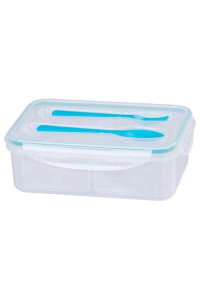 Solplant Cutie/caserola alimente, plastic, etansa, albastru, 2 compartiment, ...