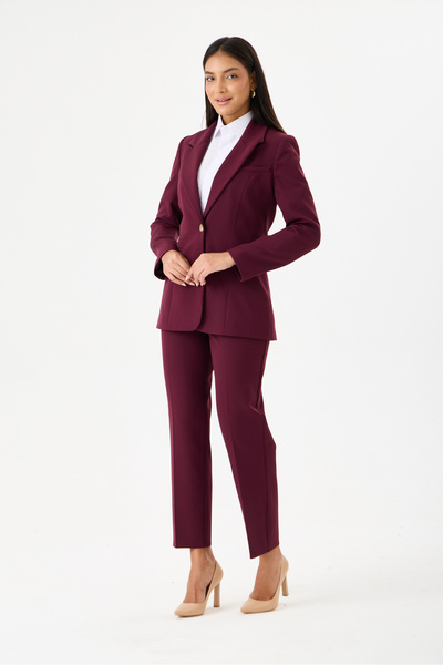 VELNARA MODA Klasik Tek Düğme Ceket & Dar Paça Pantolon - Kadın Takım Elbise ...