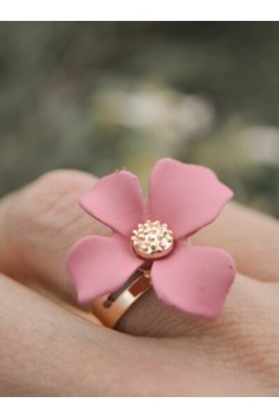 Stoneage Matte enamel adjustable ring - pink -