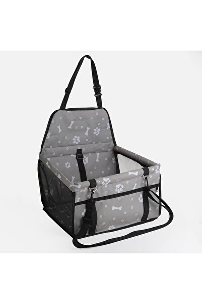 OEM Scaun auto gri pentru animale de companie 41x34x25cm cu model de oase