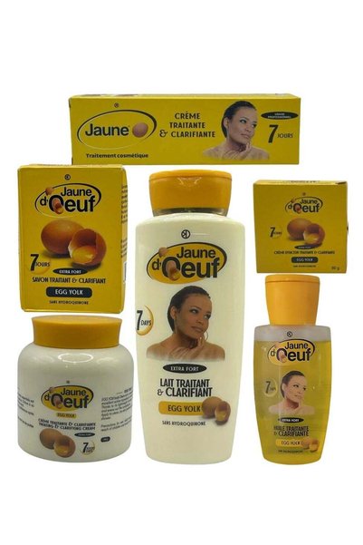 Jaune مجموعة العناية بالبشرة الكاملة المكونة من 6 قطع - بخلاصة صفار البيض لتف...