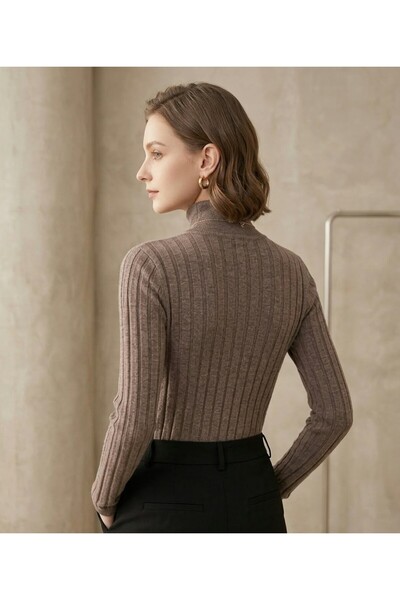 StormWear Women's Ribbed Turtleneck Soft Textured Stretchy Knitwear Sweater Body Acrylic