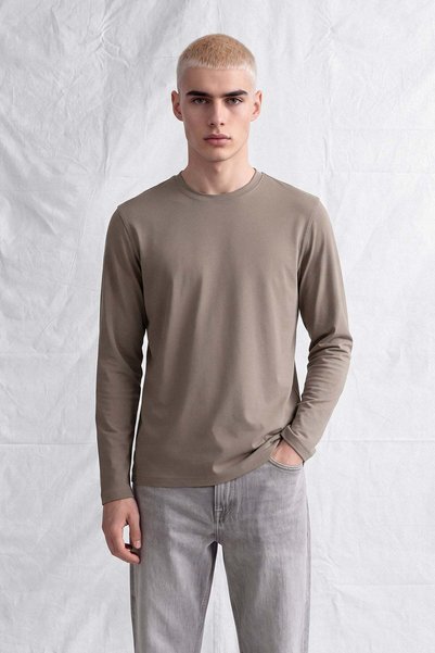 NGR Men's Horgen Basic Long Sleeve T-Shirt Mink