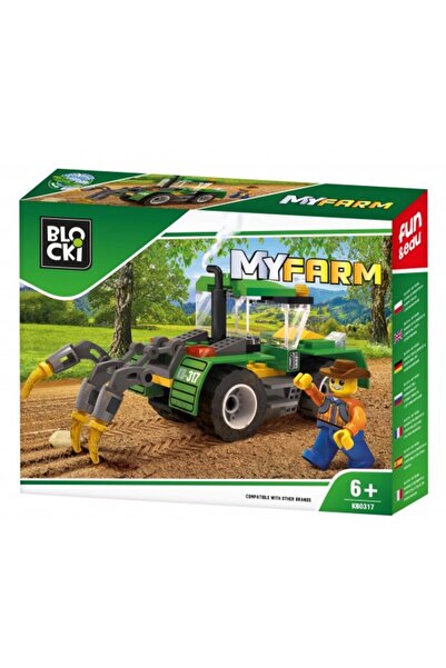 Blocki Конструктор MyFarm KB0317: трактор с плуг и фигурка на фермер, 6+