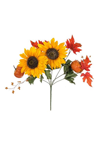 OEM Buchet de toamnă cu floarea-soarelui și frunze de dovleac, 40cm