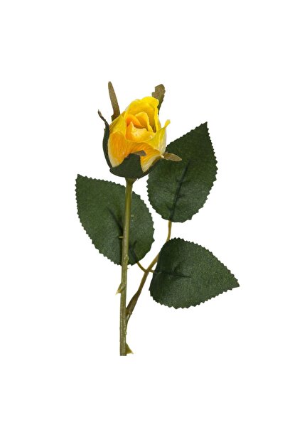 OEM Floare artificială de trandafir galben, 21cm