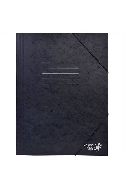 OEM Dosar negru din hârtie 25.5x34.5cm cu bandă elastică - Birou și Școală