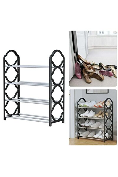 Generic 4 Tier Stainless Steel Shoe Rack Easy to Install and Space Saving Sho...